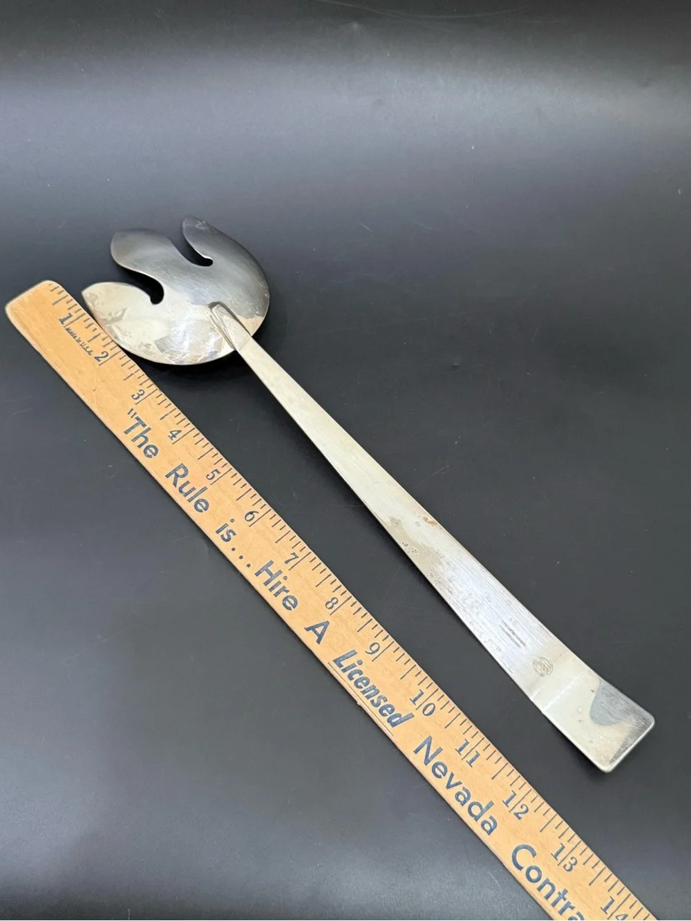 Vintage SSS HAWTHORNE NJ Quadruple Silverplate 13” Salad Serving Fork